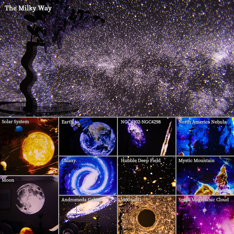 Night Light Galaxy Projector Starry Sky Projector 360 Rotate Planetarium Lamp For Kids Bedroom Valentines Day Gift Wedding Deco view